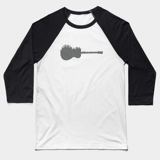 Acoustic Guitar Sound Waves Light Theme Baseball T-Shirt by nightsworthy